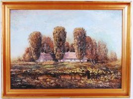 Emeritzy György: Őcsényi tanya. Olaj, farost, jelzett, keretben 59×79 cm