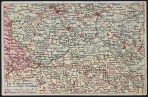 Eastern front map, WWI military, Galicia - Lublin - Warsaw