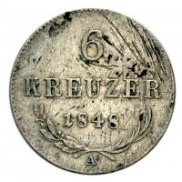 Ausztria 1848A 6Kr Ag T:2-,3 Austria 1848A 6 Kreuzer Ag C:VF,F