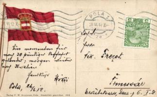 K.u.K. navy, ship repairing; litho flag on the backside