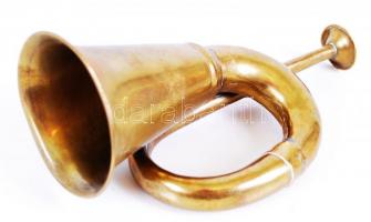 cca 1900 Réz autókürt /  Brass horn, 18cm