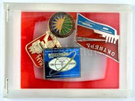 20db vegyes jelvény, főleg szocialista időszakból műanyag tokokban T:vegyes