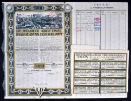 Románia 1926. Vasmű részvény 5000L értékben T:III Romania 1926. Steel Factory share in 5.000 Lei value C:F