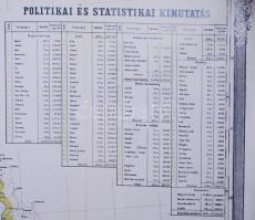 A Magyar Állam közigazgatási térképe. Reprint. Eredeti tokkal 140x90 cm