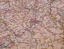 A Magyar Állam közigazgatási térképe. Reprint. Eredeti tokkal 140x90 cm