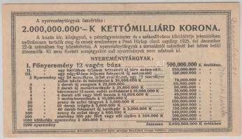 1925. "Diák sorsjegy" VII. sorozat 5000K T:I-