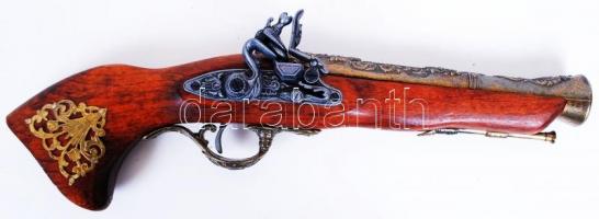 Igényes pisztoly-replika kovás szerkezettel / Nice ornament-pistol 41 cm