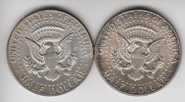 Amerikai Egyesült Államok 1964/65. 1/2$ Ag "Kennedy" (2x) T:2
USA 1964/65. 1/2 Dollar Ag &...