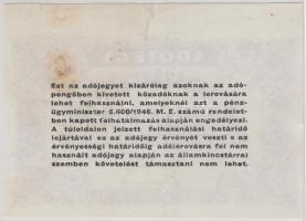 1946. 100.000AP felső ívszéllel és hiányzó hátlapi alapnyomattal! T:restaurált