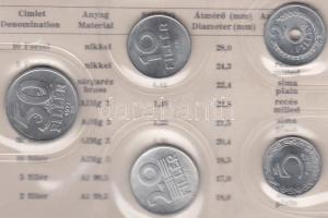 1977. 2f-10Ft 9klf "Magyar Népköztársaság" forgalmi érméi méregzöld műbőrtokban T:1