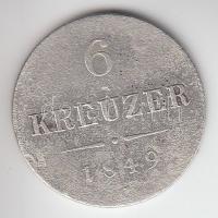 Ausztria/cseh verdejel 1849C 6Kr Ag T:3 Austria/Czech mintmark 1849C 6 Kreuzer Ag C:F