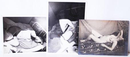 cca 1940 3db erotikus felvétel /  Erotic photos, 13x18cm