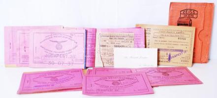 1930-1940 13db vasúti menetjegy