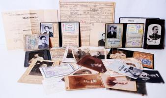 1910-1970 29db, különféle igazolvány, igazolás, okmány (MÁV-bérletek, uszodai igazolvány, kedvezményes vásárlásra jogosító jegy hentesboltba, stb.)