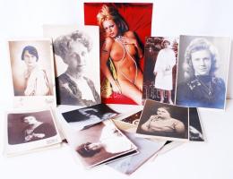 cca 1940 "A nyaklánc öltöztet", 20db női portréfotó, közte 2db modern erotikus kép /  Photos of women with necklace