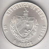 Kuba 1981. 5P Ag "Orchidea" T:1  Cuba 1981. 5 Pesos Ag "Orchid (Orquidea)" C:UNC