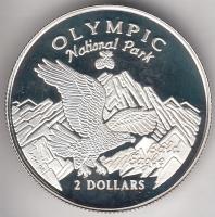 Cook-szigetek 1996. 2$ Ag "Nemzeti Park" T:PP Tanúsítvánnyal Cook-Islands 1996. 2 Dollars Ag "Olympic National Park" C:PP with certificate