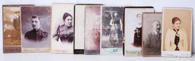 cca 1870-1900 10 db vizitkártya klf műtermekből / Vintage photos