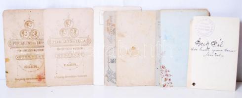 cca 1870-1900 8 db vizitkártya klf műtermekből / Vintage photos