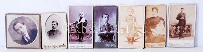 cca 1870-1900 7 db mini vizitkártya klf műtermekből / Vintage photos 4,5x8 cm