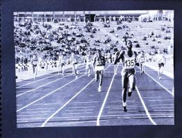 1979 Budapest Grand Prix atlétikatorna, fotóalbum 11db sportfotóval, 13x18cm