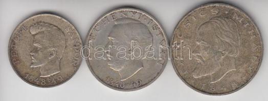 1948. 5Ft "Petőfi" + 10Ft "Széchenyi" + 20Ft "Táncsics" Ag sor T:2