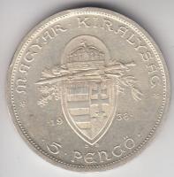 1938. 5P Ag "Szent István" T:2