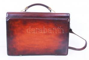 Exkluzív, kiváló minőségű bőr aktatáska, kulcsos zárral. Vadonatúj darab, kulccsal / brand new leath...