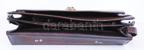 Exkluzív, kiváló minőségű bőr aktatáska, kulcsos zárral. Vadonatúj darab, kulccsal / brand new leath...