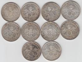 1992. 200Ft Ag "MNB" (10x) T:2