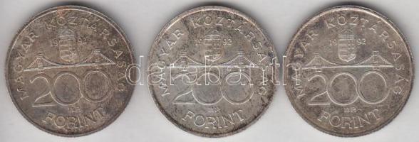 1992. 200Ft Ag "MNB" (3x) T:2
