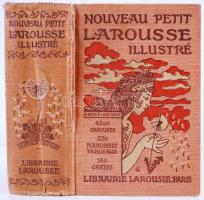 1913 Kis Larousse lexikon 6200 metszettel, fényképekkel és térképpel, Illusztrált egészvászon kötésben kis zskadással / Petit Larousse Illustré 1665 p.