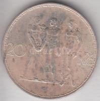 Csehszlovákia 1933. 20K Ag "Ipar, mezőgazdaság, üzlet" T:2-,2 Czechoslovakia 1933. 20 Korun Ag "Industry, Agriculture,Business" C:VF,XF