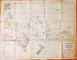 Kogutowitz Manó: Ausztrália és Polinézia térképe 67x53 cm