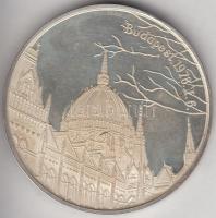 Fülöp Zoltán (1951-) 1978.I.6. "Budapest - Parlament / Királyi szent ereklyék" Ag emlékérem (42.5mm/27g/0.925) T:PP Bőrtokban és tanúsítvánnyal!