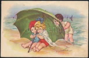 Children on the beach, s: V. Castelli (EB)