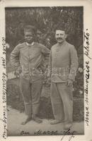 French soldier, Senegalese worker in Morocco, photo (pinhole)