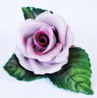 Kézzel festett Herendi porcelán rózsa, apró lepattanásokkal / Herend chinaware rose with small, repairaple paint-fault 8x6 cm