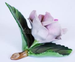 Kézzel festett Herendi porcelán rózsa, apró lepattanásokkal / Herend chinaware rose with small, repa...