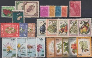 1937-1979 Plants motif item: 6 diff. complete sets + 3 deficient (2 stamp in bad quality), 1937-1979 Növény motívum tétel: 6 klf teljes sor + 3 hiányos (2 bélyeg rosszabb minőségben)