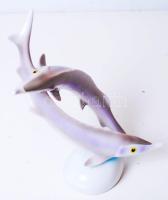 Hollóházi hal pár, kézzel festett, jelzett, hibátlan, m:23 cm/ Hollohaza porcelain fihe