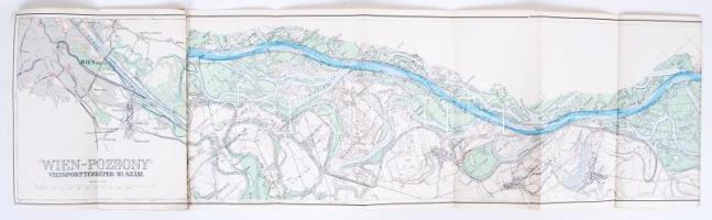 cca 1920 A Gönyű Oroszvár Bécs közötti szakaszának térképe 344 cm