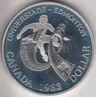 Kanada 1983. 1$ Ag "Universiade in Edmonton" T:PP eredeti tokban Canada 1983. 1 Dollar Ag "Universiade in Edmonton" C:PP in original case