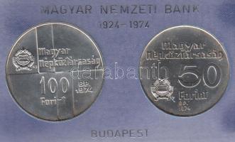 1974. 50Ft Ag + 100Ft Ag "50 éves az MNB" T:BU eredeti MNB plombált plasztiktokban!