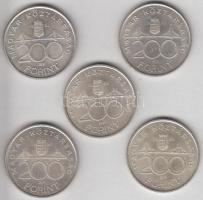 1993. 200Ft Ag "MNB" (5x) T:2