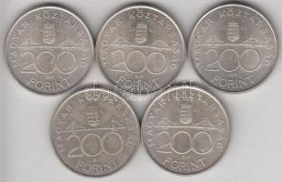 1993. 200Ft Ag "MNB" (5x) T:2