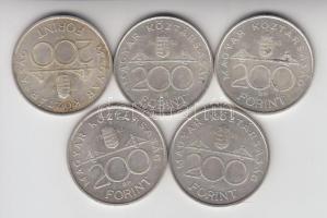 1993. 200Ft Ag "MNB" (5x) T:2