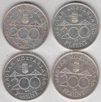 1992. 200Ft Ag "MNB" (4x) T:2
