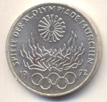 NSZK 1972G 10M Ag "Olimpia-München/Olimpiai Láng" T:2 GFR 1972G 10 DMark Ag "Olympic Games Munich/Olympic Flame" C:XF