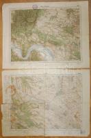 Hatvan és Vác színes katonai térkép (egyik szakadásokkal)